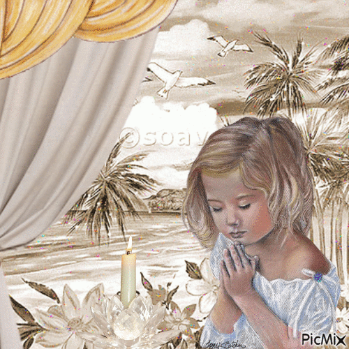 PRAYING GIRL - GIF animado gratis