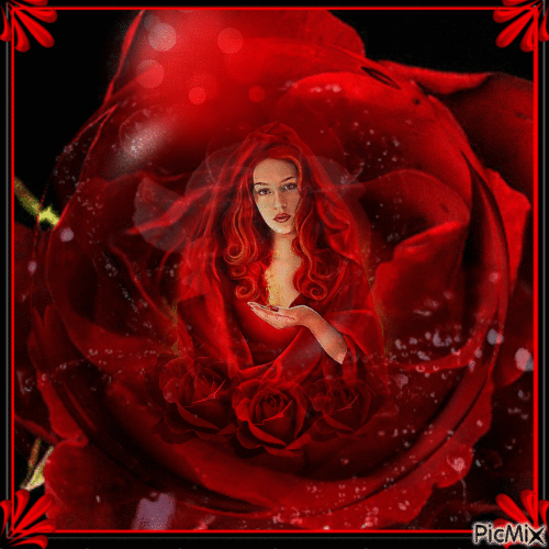 'éclosion de la rose rouge - Besplatni animirani GIF