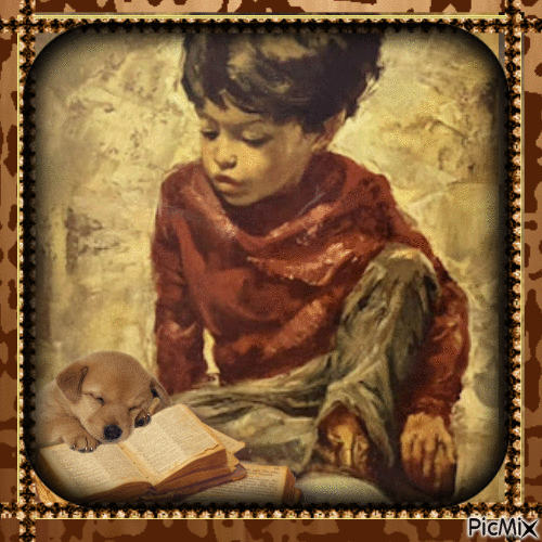 CHILD READING - Ilmainen animoitu GIF