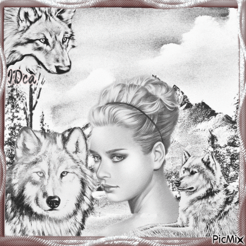 Belle et ses loups - GIF animado gratis