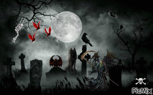 Eerie Graveyard - Bezmaksas animēts GIF