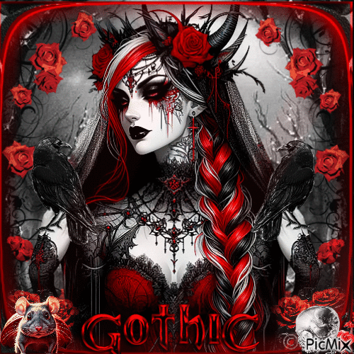 Gothic red et black - GIF animé gratuit