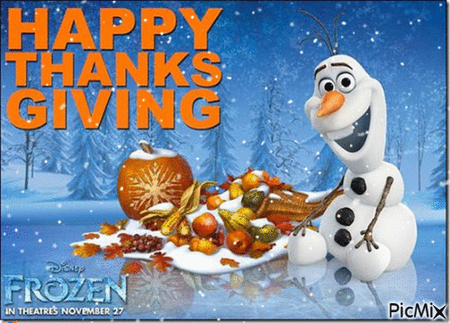 Happy Thanksgiving from ''Frozen'' - Ilmainen animoitu GIF