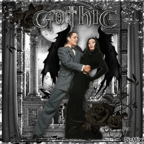 Gothic couple - Безплатен анимиран GIF