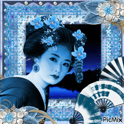 blue geisha - 無料のアニメーション GIF