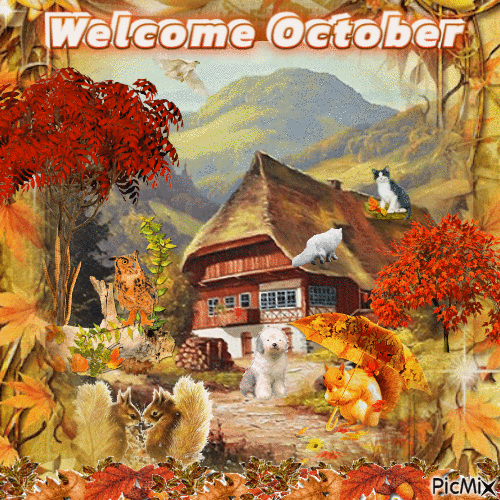 Welcome October - Animovaný GIF zadarmo