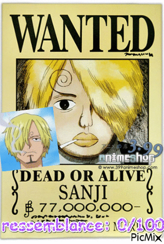 wanted sanji - GIF animate gratis