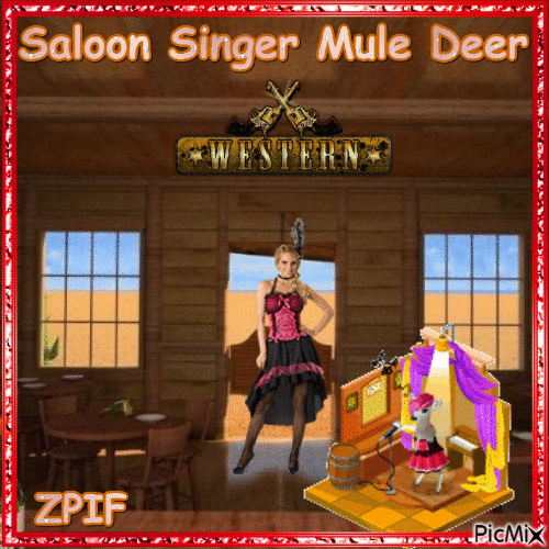 Saloon Singer Mule DeeR 2.00 TREE - Free animated GIF