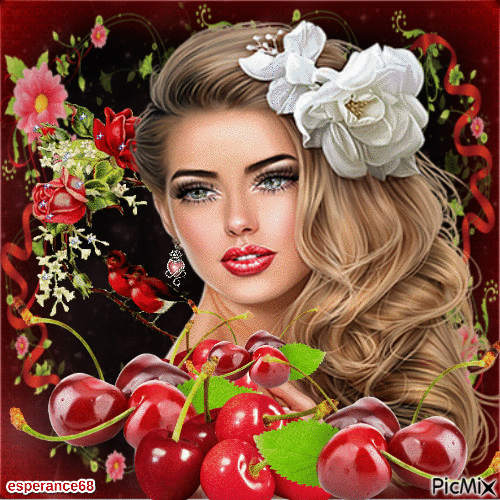 Cherry woman - Gratis animeret GIF