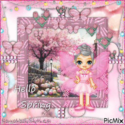 {♥}Spring Fairy in Pink{♥} - Free animated GIF