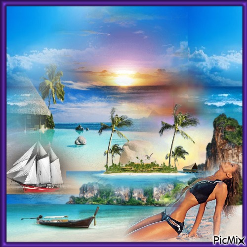 Praia tropical - PNG gratuit