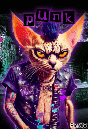 Punk Cat - Kostenlose animierte GIFs
