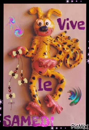 Vive le samedi - Бесплатный анимированный гифка