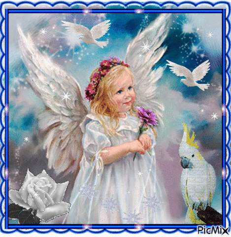 A cute little angel girl. - GIF animé gratuit