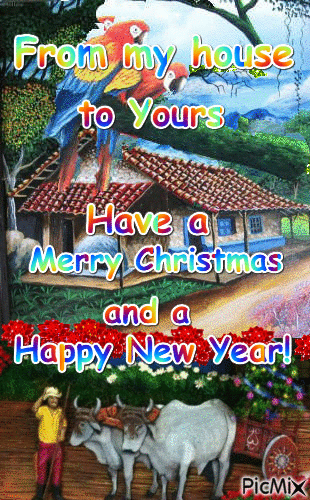 Merry Christmas and Happy New Year - GIF animate gratis