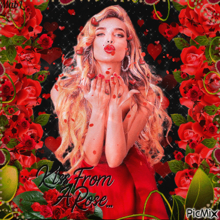 Kiss From A Red Rose - Бесплатный анимированный гифка
