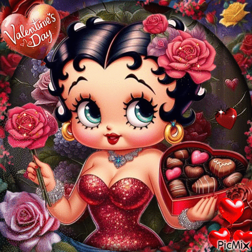 Día de San Valentín - Betty Boop - GIF animado grátis