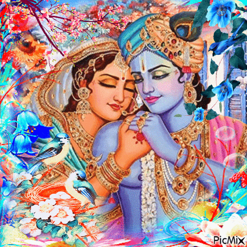 Krishna au printemps - Animovaný GIF zadarmo