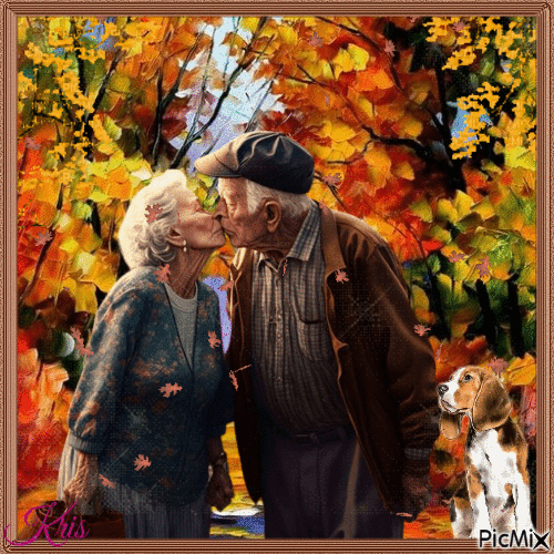 Amour en automne - Besplatni animirani GIF