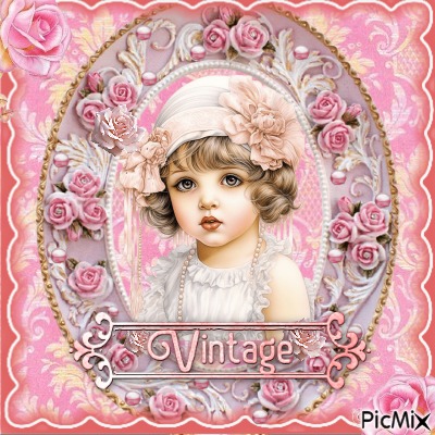 vintage little girl - nemokama png