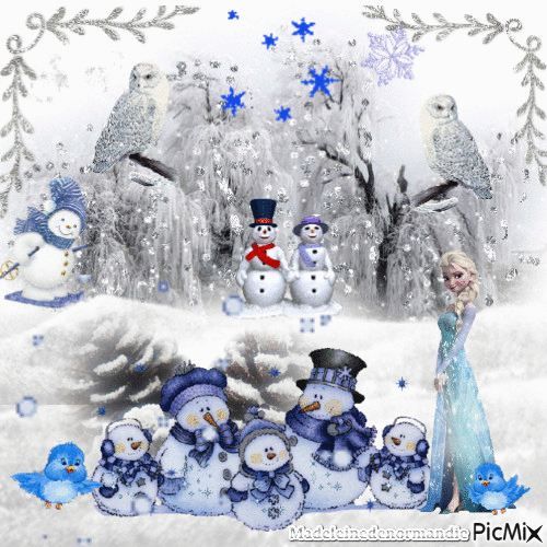 les bonhommes de neige - Darmowy animowany GIF