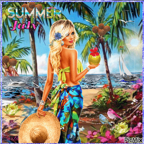 Summer July - Δωρεάν κινούμενο GIF