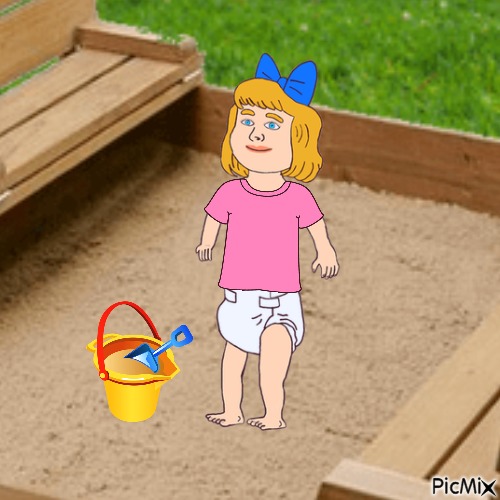 Baby in sandbox - kostenlos png