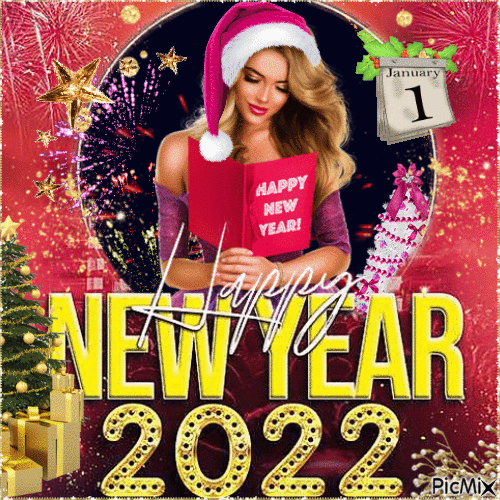 Happy New Year 2022 - Darmowy animowany GIF