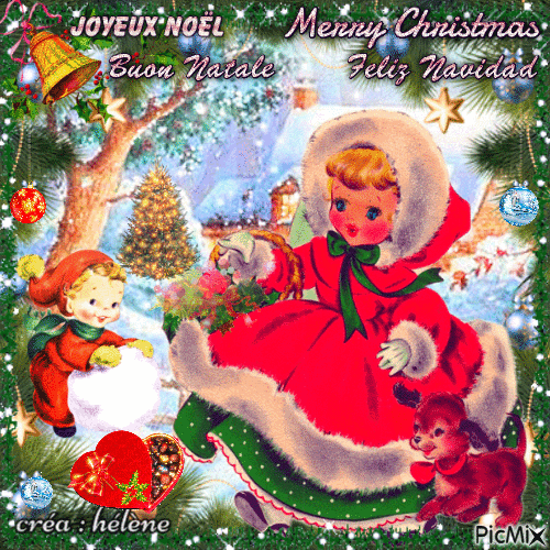 Joyeux Noël  / Merry Christmas / Buon Natale / Feliz natal - Gratis animerad GIF