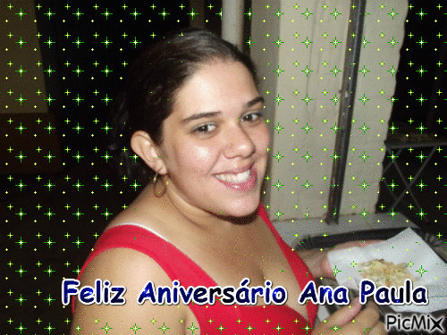 Feliz Aniversário Ana Paula 2 - Animovaný GIF zadarmo