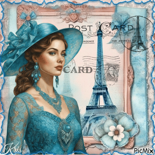 Carte postale de Paris - GIF animado gratis