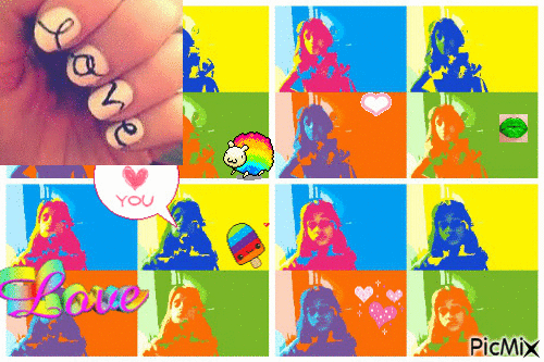 love#multicolore#trop chou!!! - GIF animado grátis
