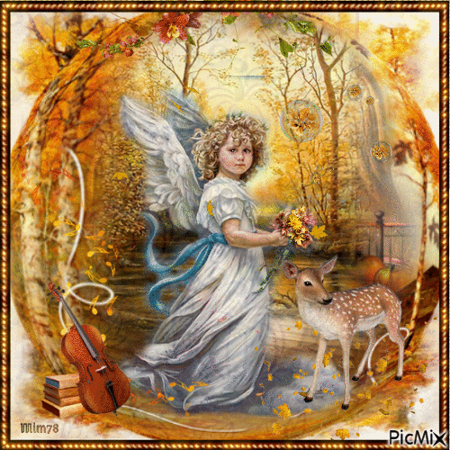 petit ange d'automne - Ingyenes animált GIF