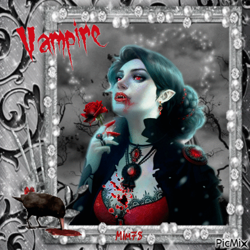 vampire rouge et gris - Бесплатни анимирани ГИФ