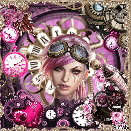 Steampunk Girl - Бесплатный анимированный гифка