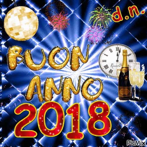 buon anno 2018 - GIF เคลื่อนไหวฟรี