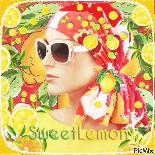Lemon summer woman - 無料のアニメーション GIF