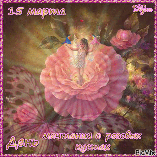 День мечтания о розовых кустах - Бесплатный анимированный гифка