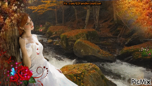 autumn river - Nemokamas animacinis gif