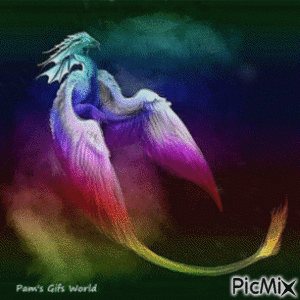 Dragon in Clouds - Бесплатни анимирани ГИФ
