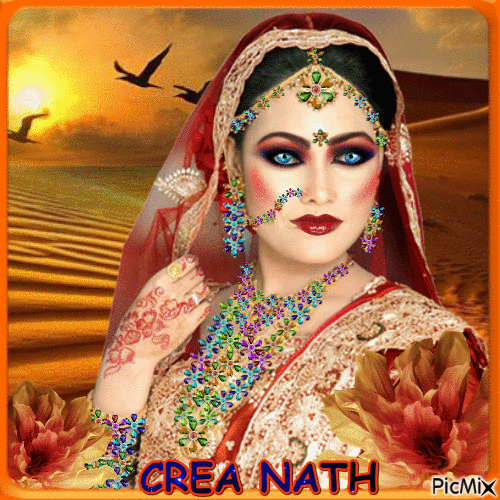crea nath   beauté indienne dans le desert - 免费动画 GIF