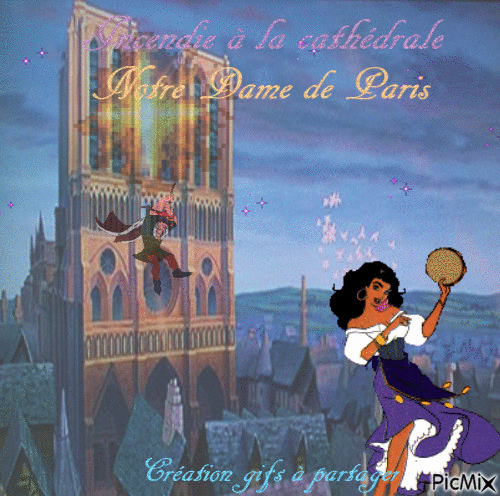 Notre dame de Paris - Бесплатный анимированный гифка