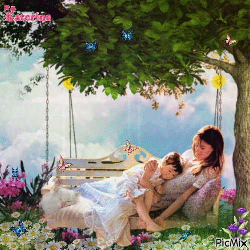 a relaxing day with my mom - 免费动画 GIF