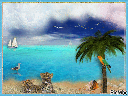 l'été, la mer - Zdarma animovaný GIF