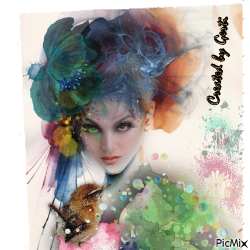 Portrait of a women-watercolor - 免费动画 GIF