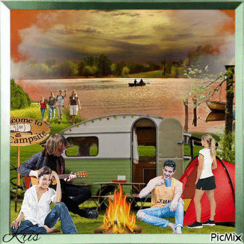 Camping avec les amies - Free animated GIF