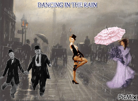 DANCING IN THE RAIN - Бесплатный анимированный гифка