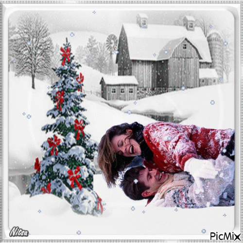 Love Games in the Snow-❤️ - Free animated GIF