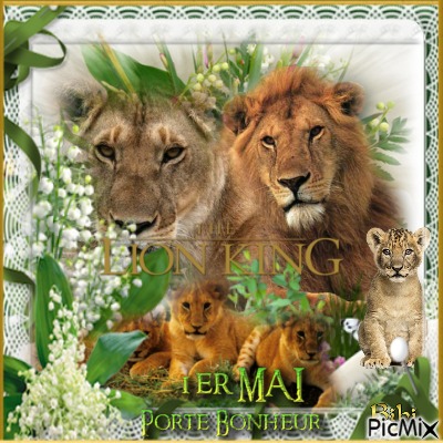 Bon 1er Mai les lions - nemokama png