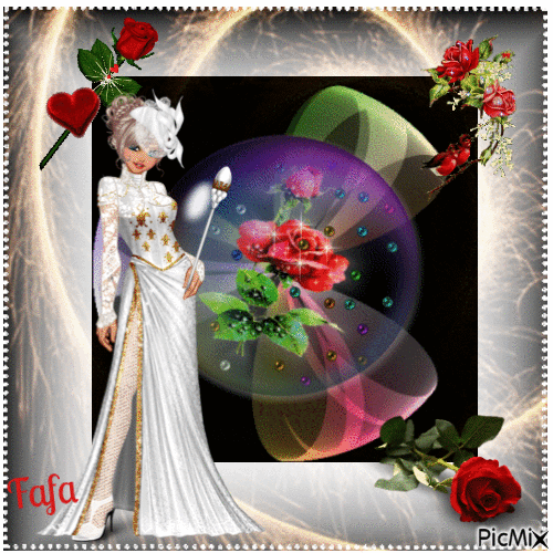 bulle de roses - Бесплатный анимированный гифка